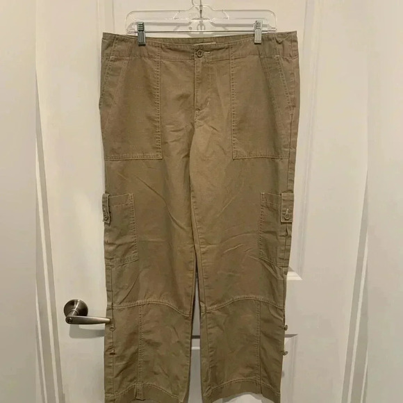 Women’s Royal Robbins Khaki Tan Cargo Cotton Pants Size 12 - Picture 3 of 6